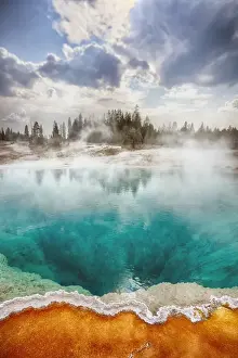 Pool Prints: vertical, pool, geyser, heat, yellowstone national park, landscape, scenics, awe