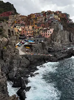 Vertical View Of Manarola, Cinque Terre National Park, Liguria Region, Northern Italy