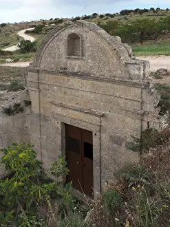 Vertical View Of Rock Church In Gravina di Matera (Matera Canyon), Basilicata, Southern Italy