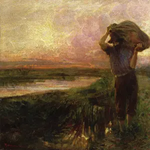 Poetry Prints: Vesper at Torre del Lago, by Plinio Nomellini, 1901, 20th Century, oil on canvas