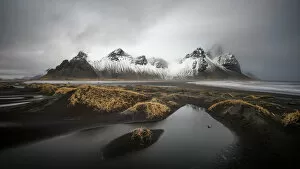 Images Dated 19th March 2015: Vestrahorn mountain with black sand beach in the East of Iceland