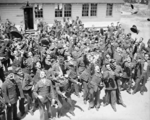 System Prints: Veterans Shown Celebrating at Fort