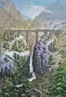 Bridges Prints: The viaduct of the Arlbergbahn near Dalaas