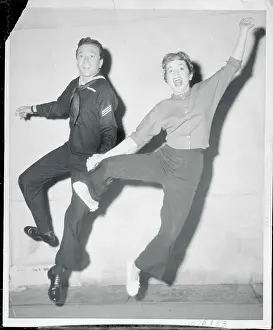 Vic Damone and Debbie Reynolds Dancing a Routine