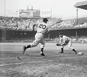 Vic Wertz Running Toward First Baseman Johnny Mize