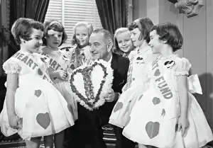 Vice President Lyndon Johnson Receives Valentines