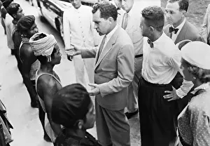 Volunteer Prints: Vice President Nixon Talks To Cambodians