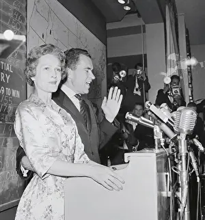 Vice President Richard Nixon and Wife Pat at Podium