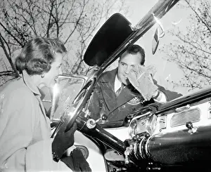 Gas Station Prints: Vice President Richard Nixon Working at Gas Station