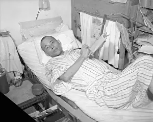 Victim of Radiation Disease Lying in Bed