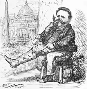 Victor Emmanuel Putting on Boot of Italy