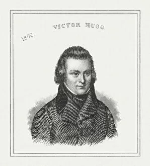 Images Dated 20th October 2016: Victor Hugo (1802-1885), French writer, steel engraving, published in 1843