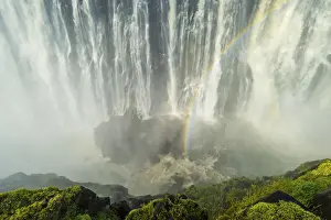 Livingstone Prints: Victoria Falls with rainbow