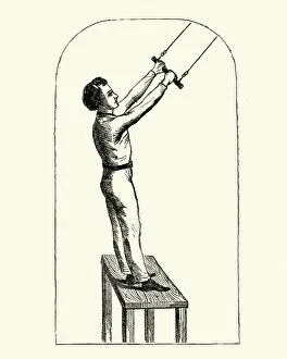 Images Dated 8th March 2018: Victorian boy abouit to use a trapeze