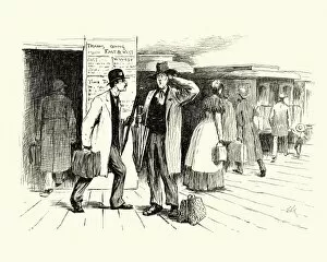Images Dated 16th November 2017: Victorian cartoon about confused railway passengers