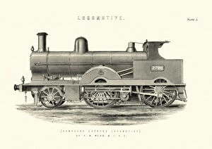 Images Dated 31st August 2019: Victorian Compound express locomotive steam train, 19th Century