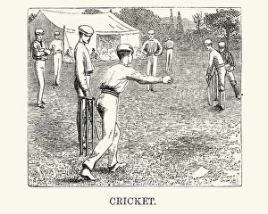 Images Dated 10th April 2017: Victorian cricket match illustration, 19th Century