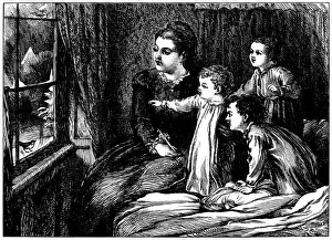 Prints of Digital Vision Vectors, 117951872 The Illustrated London News (ILN) Prints: Victorian family on Christmas Eve - The Illustrated London News