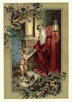 Images Dated 6th November 2015: Victorian Father Christmas and Cupid