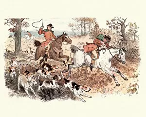 Images Dated 4th November 2017: Victorian fox hunt, 19th Century