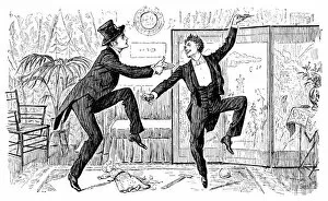 Images Dated 15th January 2018: Two Victorian gentlemen dancing a jig
