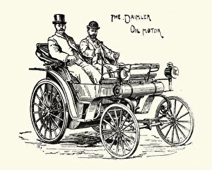 People Traveling Collection: Victorian horseless carriage Daimler Oil Motor Car 1896