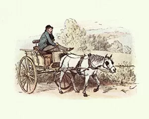 Colour Gallery: Victorian man driving a horse and cart