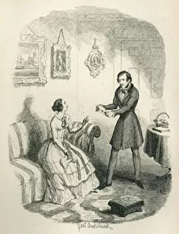 Social History Gallery: Victorian man and woman discussing a letter