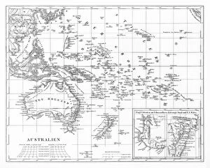 Pacific Islands Gallery: Victorian Map of Australia