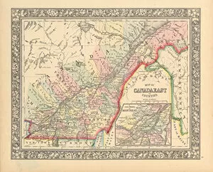 Images Dated 4th March 2016: Victorian Map of Eastern Canada Circa 1850