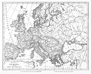 Denmark Collection: Victorian Map of Europe