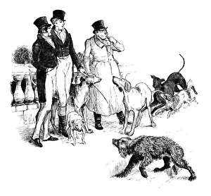 Images Dated 4th December 2013: Victorian men with their dogs