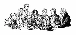 Images Dated 30th November 2013: Victorian men drinking at a table
