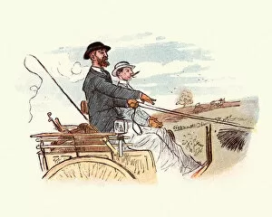 Images Dated 17th November 2017: Victorian men driving a horse and cart