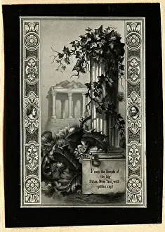 Greeting Card Prints: Victorian New Year'S Greeting Card