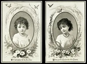 Greeting Card Prints: Victorian New Year'S Greeting Card