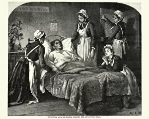 Hospital Collection: Victorian nurses caring for a dying man