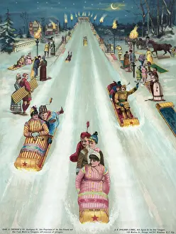 Steep Prints: Victorian Poster Of Sledding