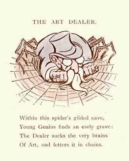 Spider Web Gallery: Victorian satirical cartoon on the Art Dealer