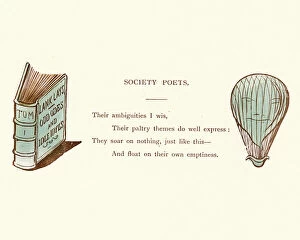 Victorian satirical cartoon, Society Poets full of Hot Air