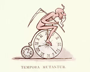 Images Dated 5th August 2018: Victorian satirical cartoon, Tempora mutantur, times change, 19th Century