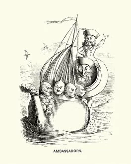 Images Dated 5th June 2018: Victorian satirical cartoon about western ambassadors to China, 1869