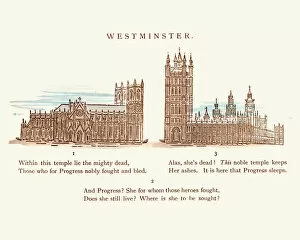 Westminster Abbey Gallery: Victorian satirical cartoon about Westminster Politics