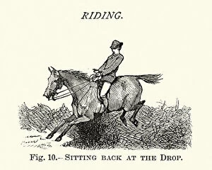 Images Dated 27th April 2018: Victorian sports, Riding, Sitting back at the drop, 19th Century