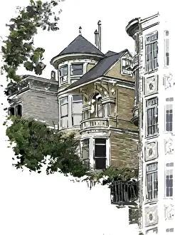 Villa Prints: victorian style house