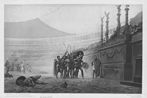 Victorious Gladiators Saluting Emperor