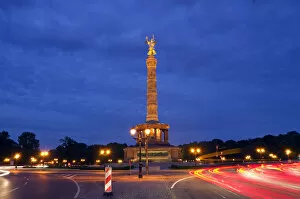 Images Dated 25th August 2011: Victory Column, Grosser Stern, night, Tiergarten, Berlin, Germany, Europe