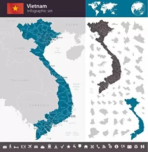 Images Dated 26th August 2017: Vietnam - Infographic map - illustration