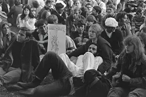 Prints of A Resist The Draft poster at the Vietnam Moratorium anti-war demonstration at San Luis Obispo in California, USA, 15th October 1969. (Photo by Pix/Michael Ochs Archives/Getty Images) Vietnam War Prints: Vietnam Moratorium