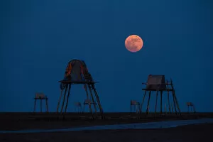 Images Dated 14th November 2016: Vietnam - Super Moon over Dong Chau beach on Oct 14, 2016